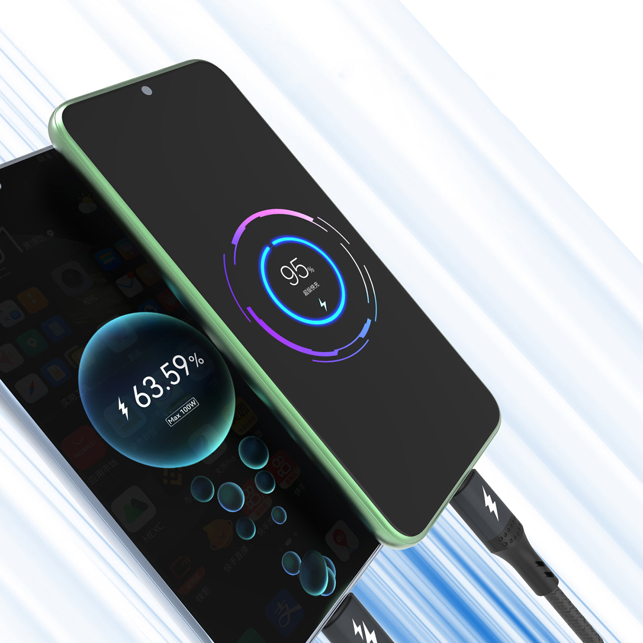 Dudao L3F 2in1 laidas 100W 1.2m 2 x USB-C - juodas