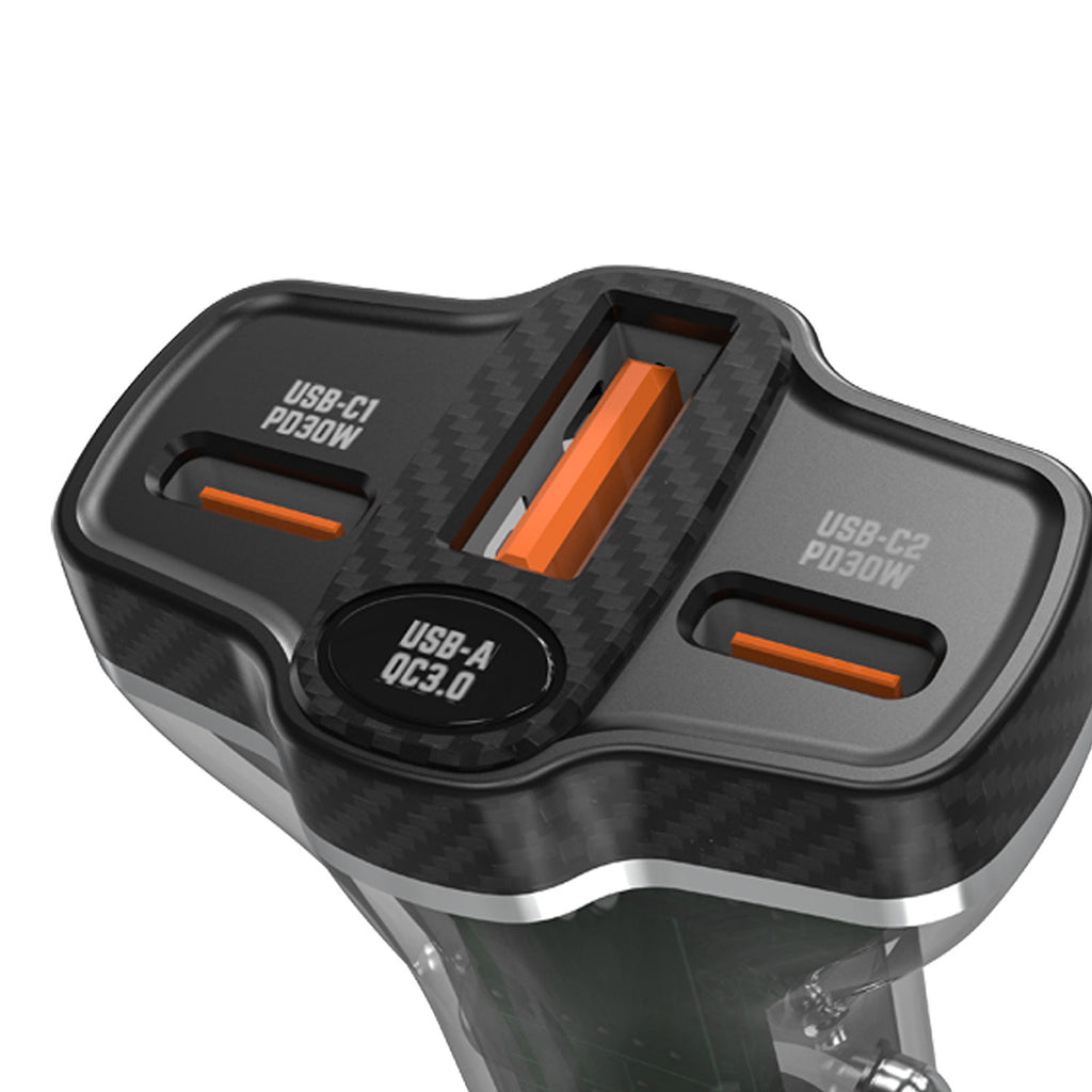 Dudao R78 78W automobilinis įkroviklis USB-C PD / 2xUSB-A QC - juodas