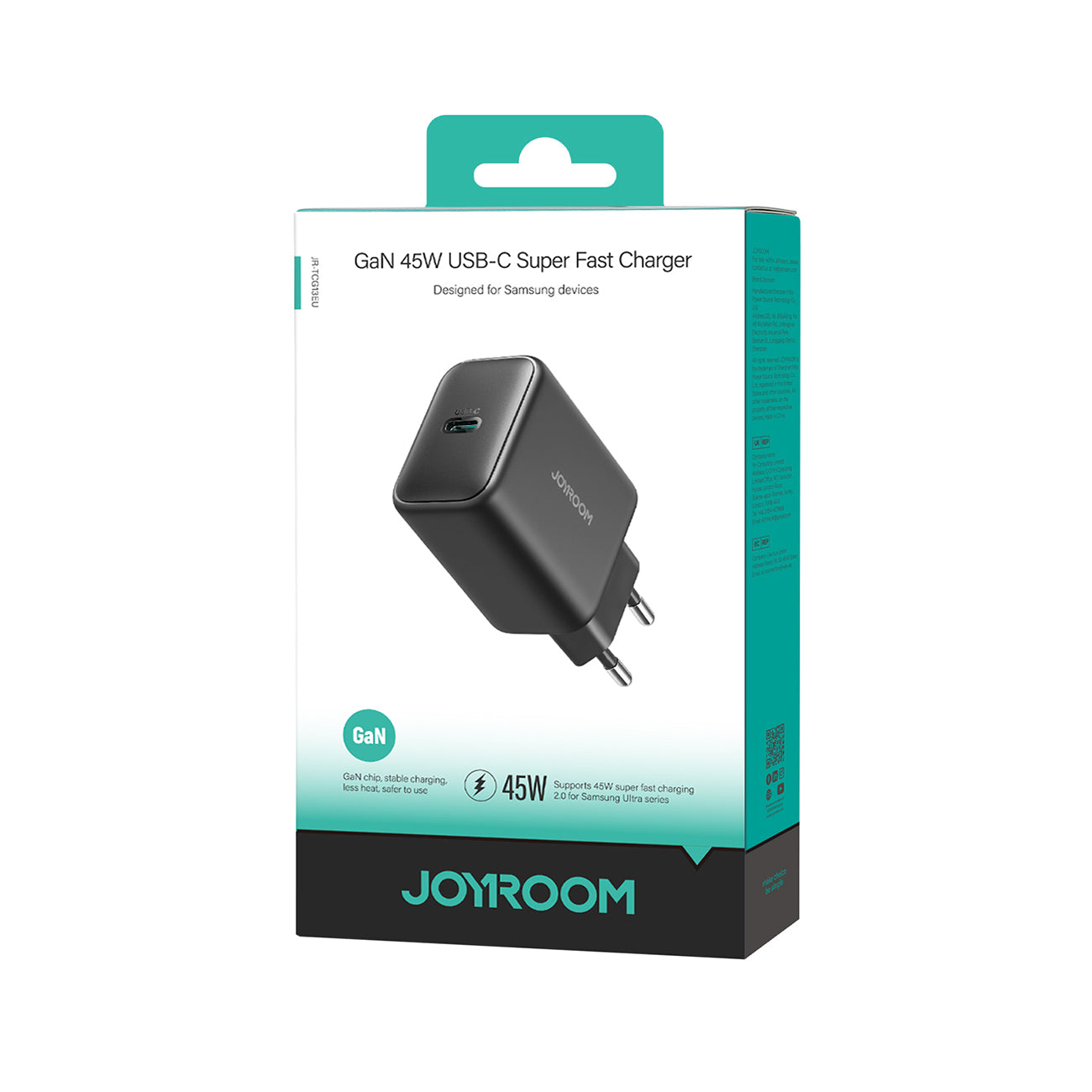 Joyroom JR-TCG13 45W GaN sieninis įkroviklis Samsung Ultra - juodas