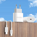 Dudao A14EUC PD 20W USB-C sieninis įkroviklis su laidu - baltas