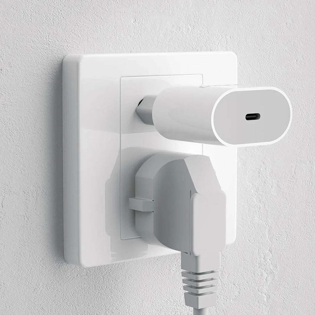 Dudao A14EUC PD 20W USB-C sieninis įkroviklis su laidu - baltas