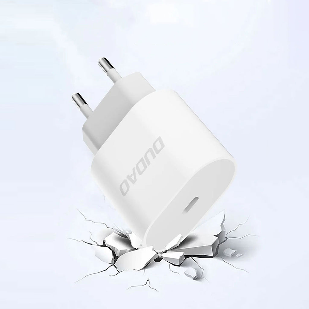 Dudao A14EUC PD 20W USB-C sieninis įkroviklis su laidu - baltas
