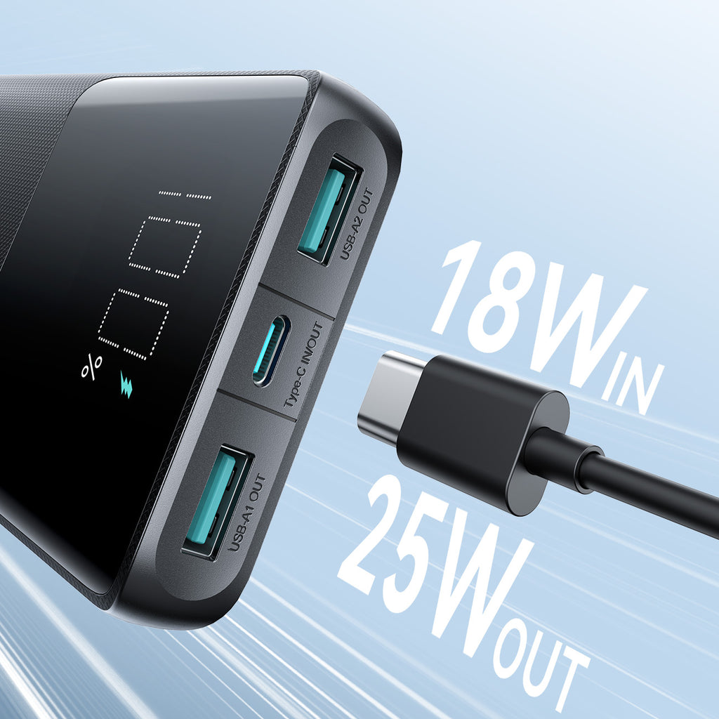 Joyroom išorinė baterija JR-PBF20 25W 10000mAh - juoda