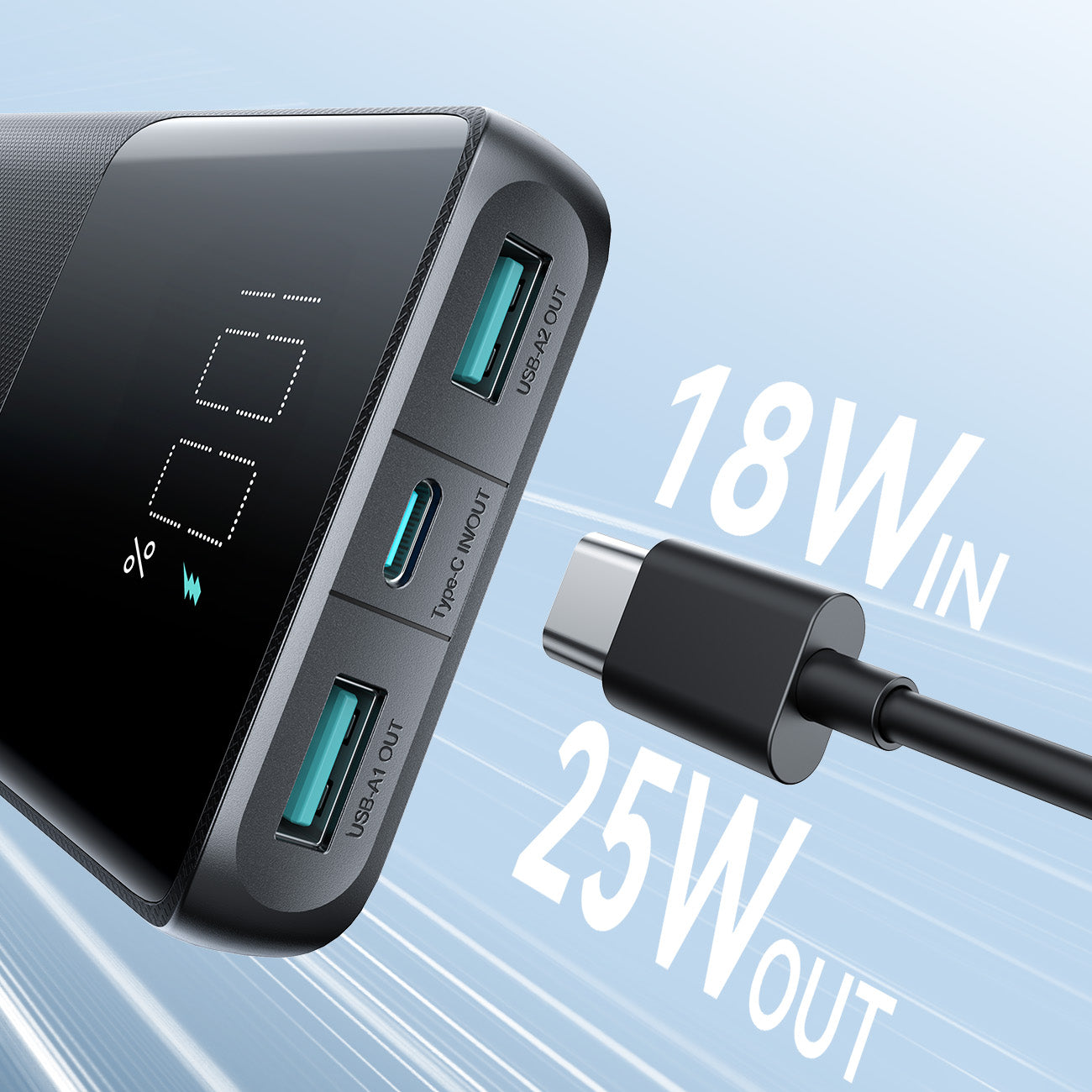Joyroom išorinė baterija JR-PBF20 25W 10000mAh - juoda