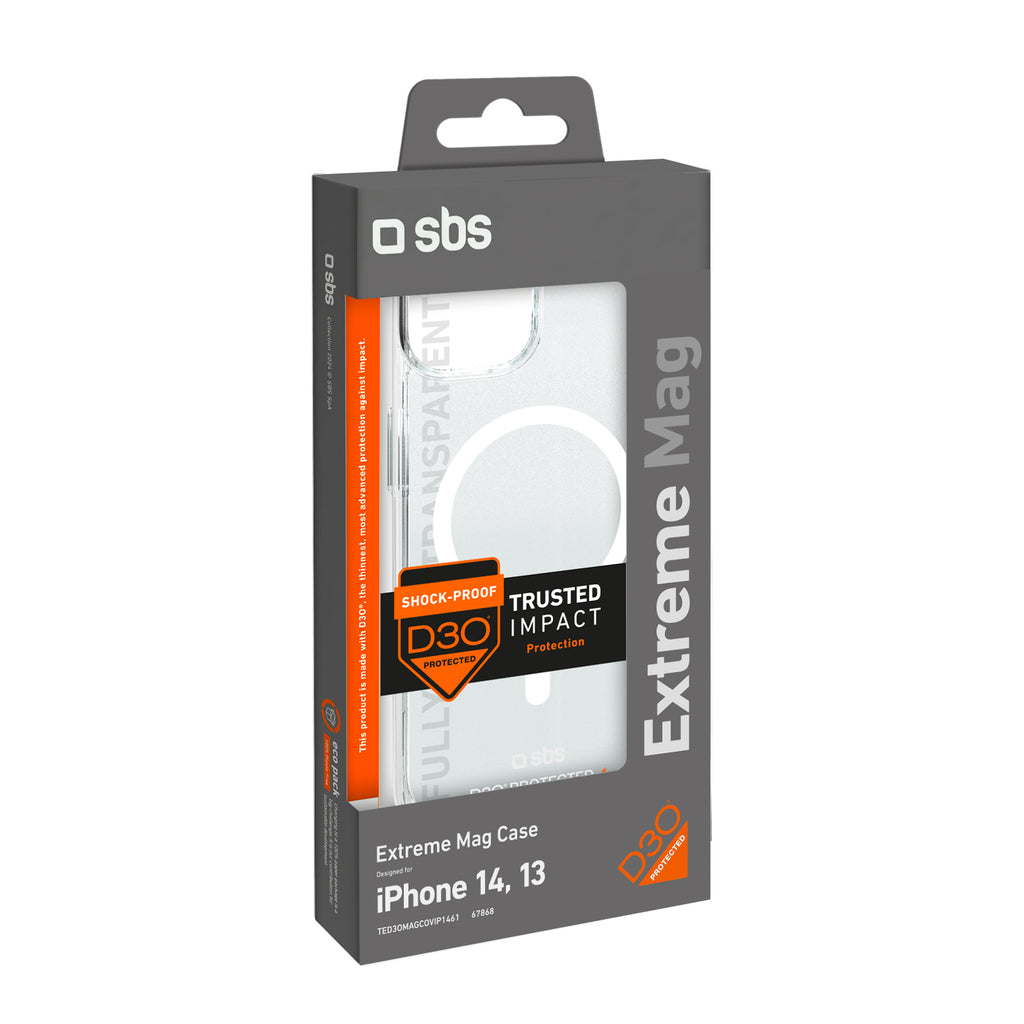 SBS D3O MagSafe dėklas iPhone 14/13 – skaidrus