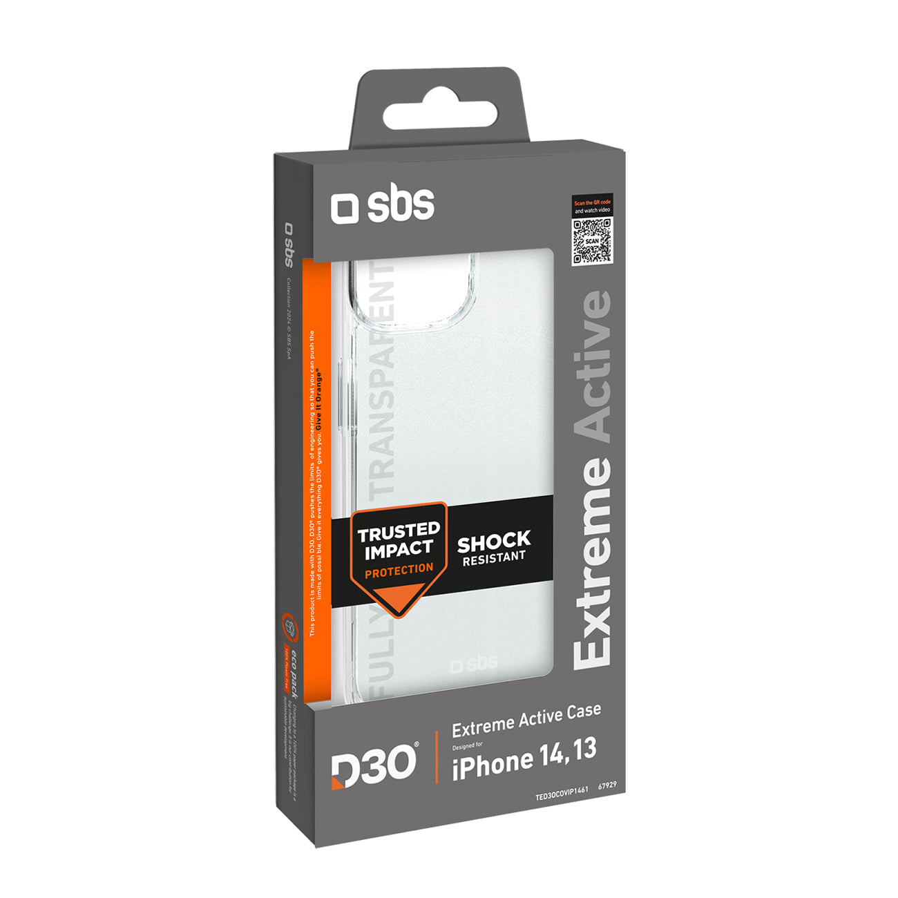 SBS D3O skaidrus dėklas iPhone 14 / 13