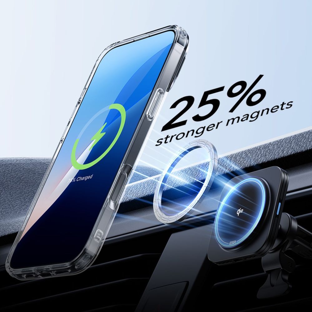 ESR HaloLock MagSafe dėklas + stiklas iPhone 16 – skaidrus -- iPhone 16