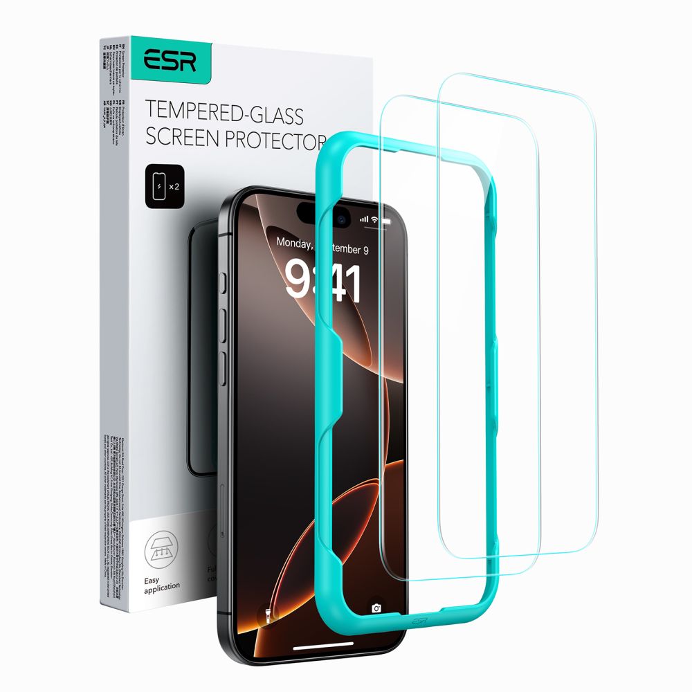 ESR grūdintas stiklas iPhone 16 Pro Max – 2 vnt., skaidrus -- iPhone 16 Pro Max