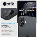 Spigen Optik Glas.Tr kameros stiklas iPhone 16/16 Plus – juodas (2 vnt.)