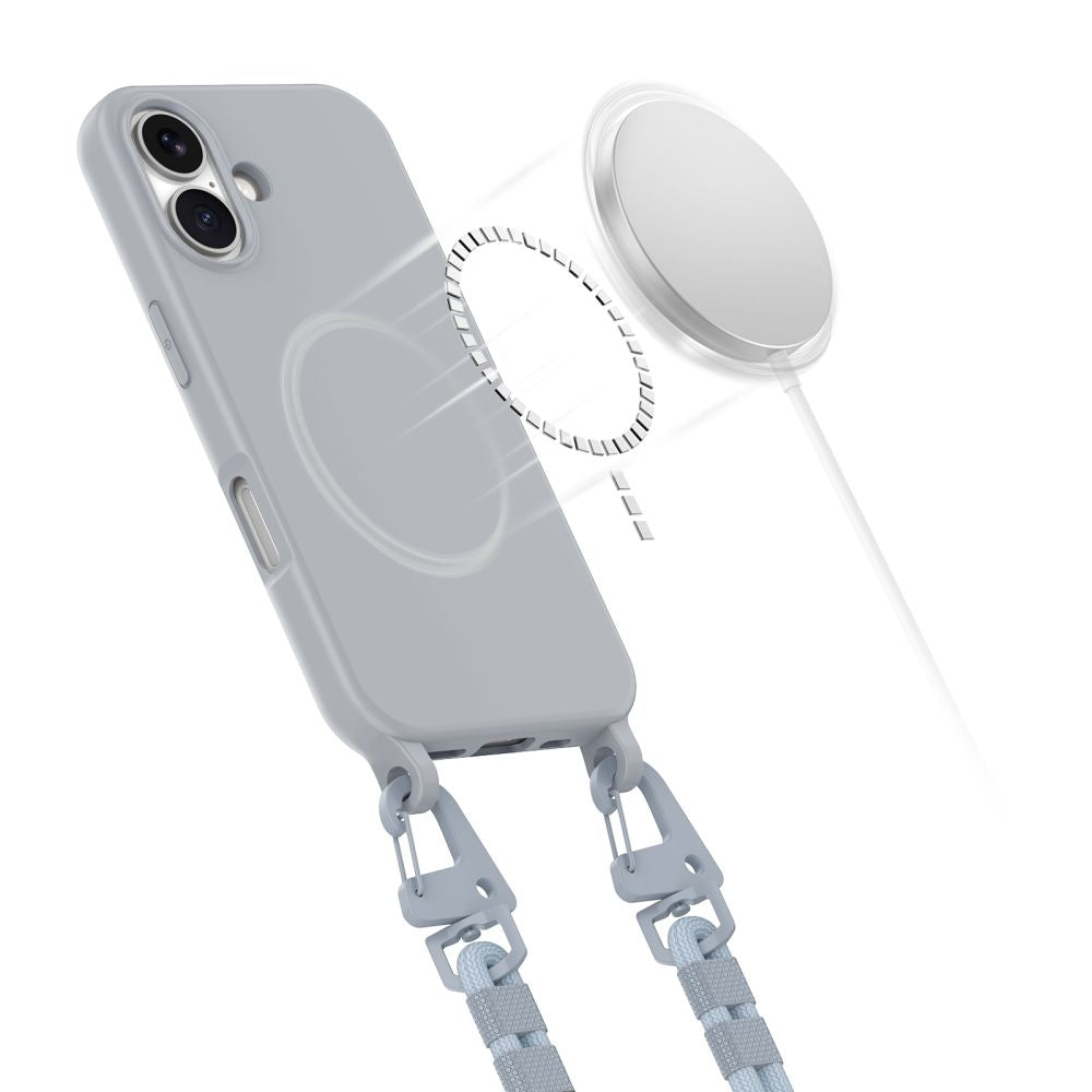 Tech-Protect MagNecklace MagSafe dėklas iPhone 16 – pilkas -- iPhone 16