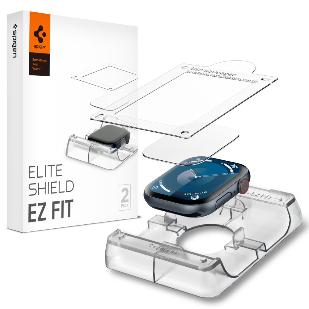Spigen Elite Shield EZ Fit apsauga Apple Watch 10 42 mm (2 vnt.) skaidri