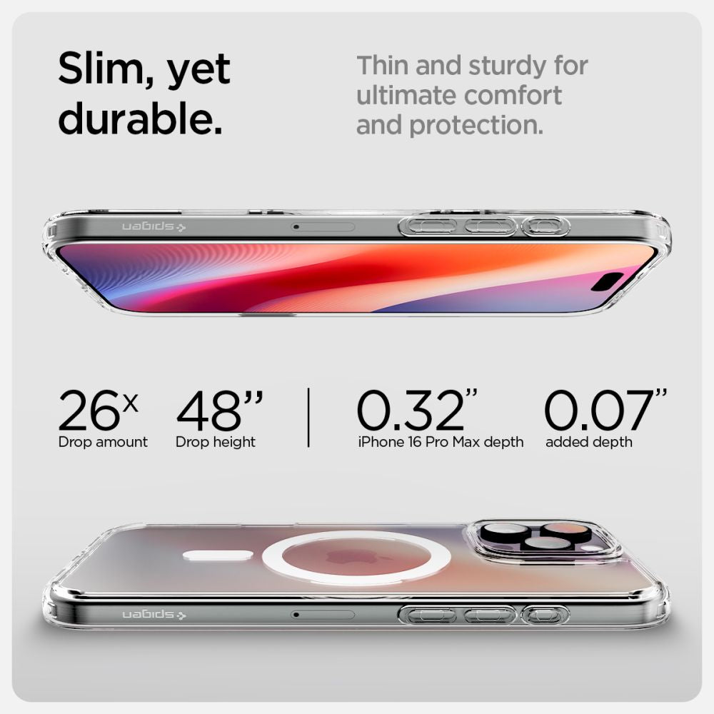 Spigen Ultra Hybrid „T“ MagSafe dėklas iPhone 16 Pro Max – baltas