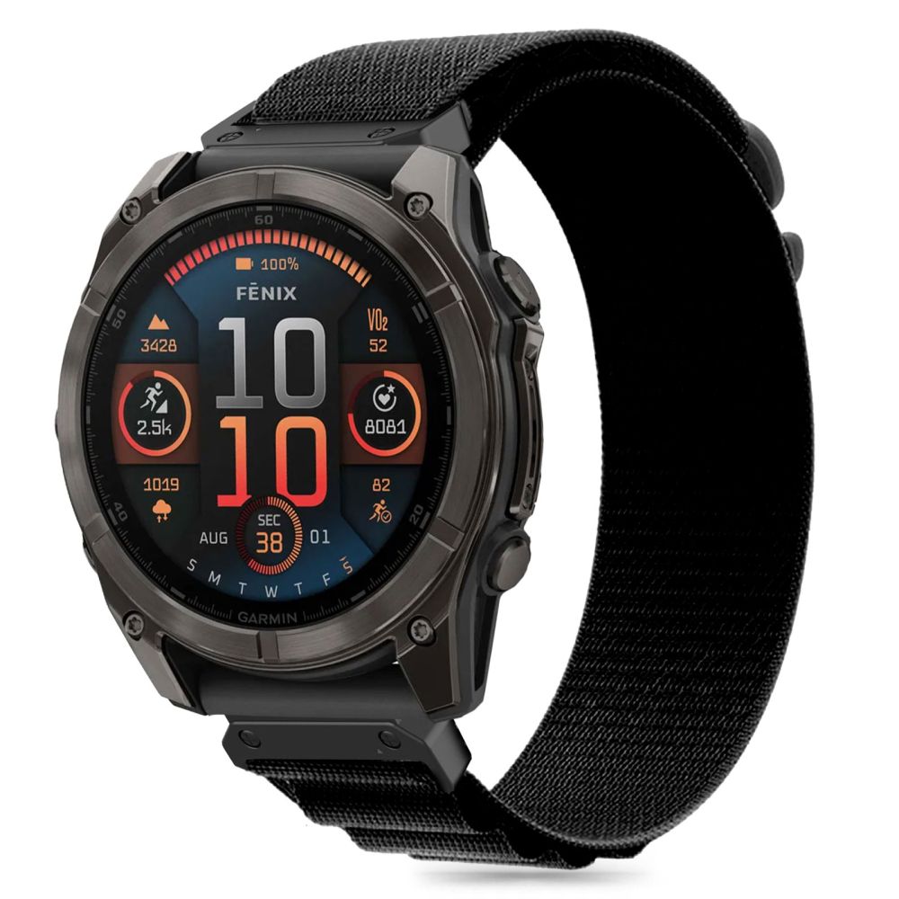 Tech-Protect Nylon Pro dirželis Garmin Fenix 5 / 6 / 6 Pro / 7 / 8 (47MM) - Juodas -- Garmin Fenix 5 / Garmin Fenix 6 /...