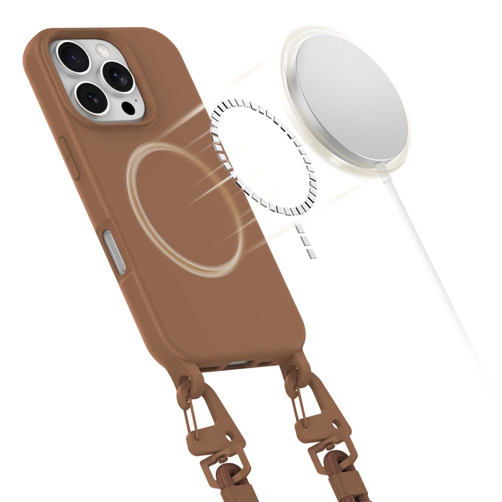 Tech-Protect MagNecklace MagSafe dėklas iPhone 16 Pro Max – rudas -- iPhone 16 Pro Max