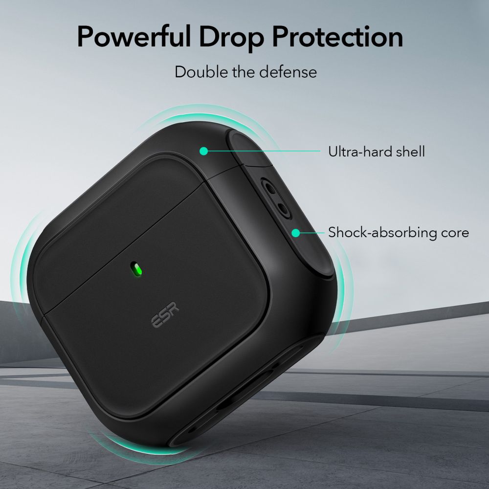 ESR Orbit HaloLock MagSafe dėklas AirPods 4 – juodas