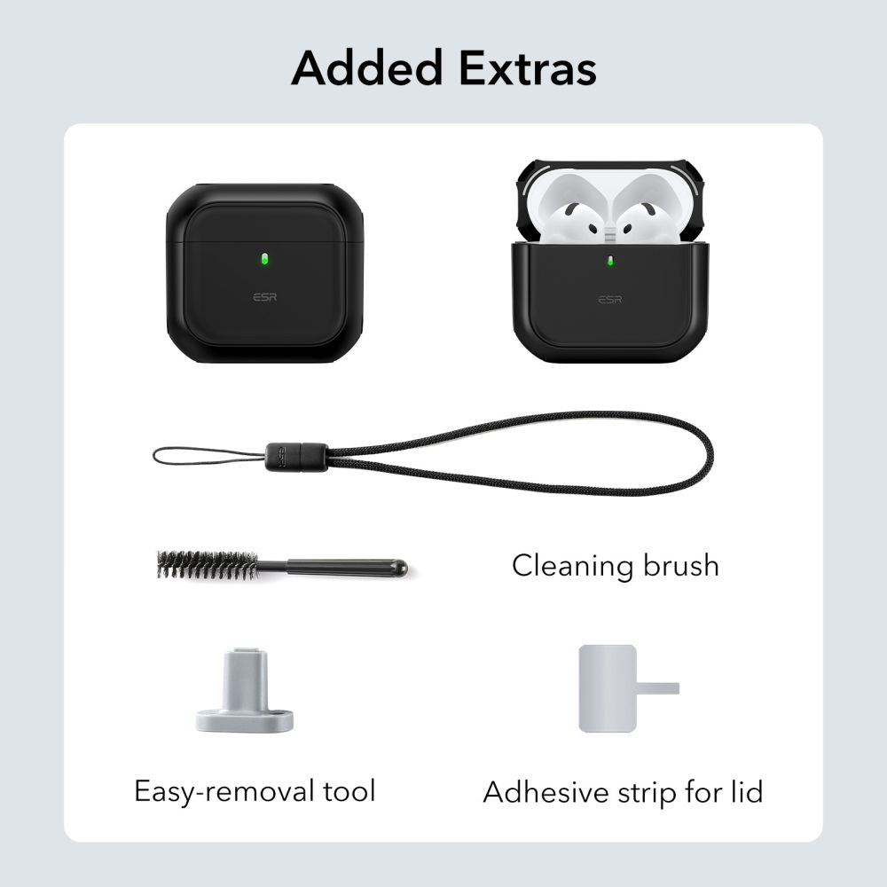 ESR Orbit HaloLock MagSafe dėklas AirPods 4 – juodas
