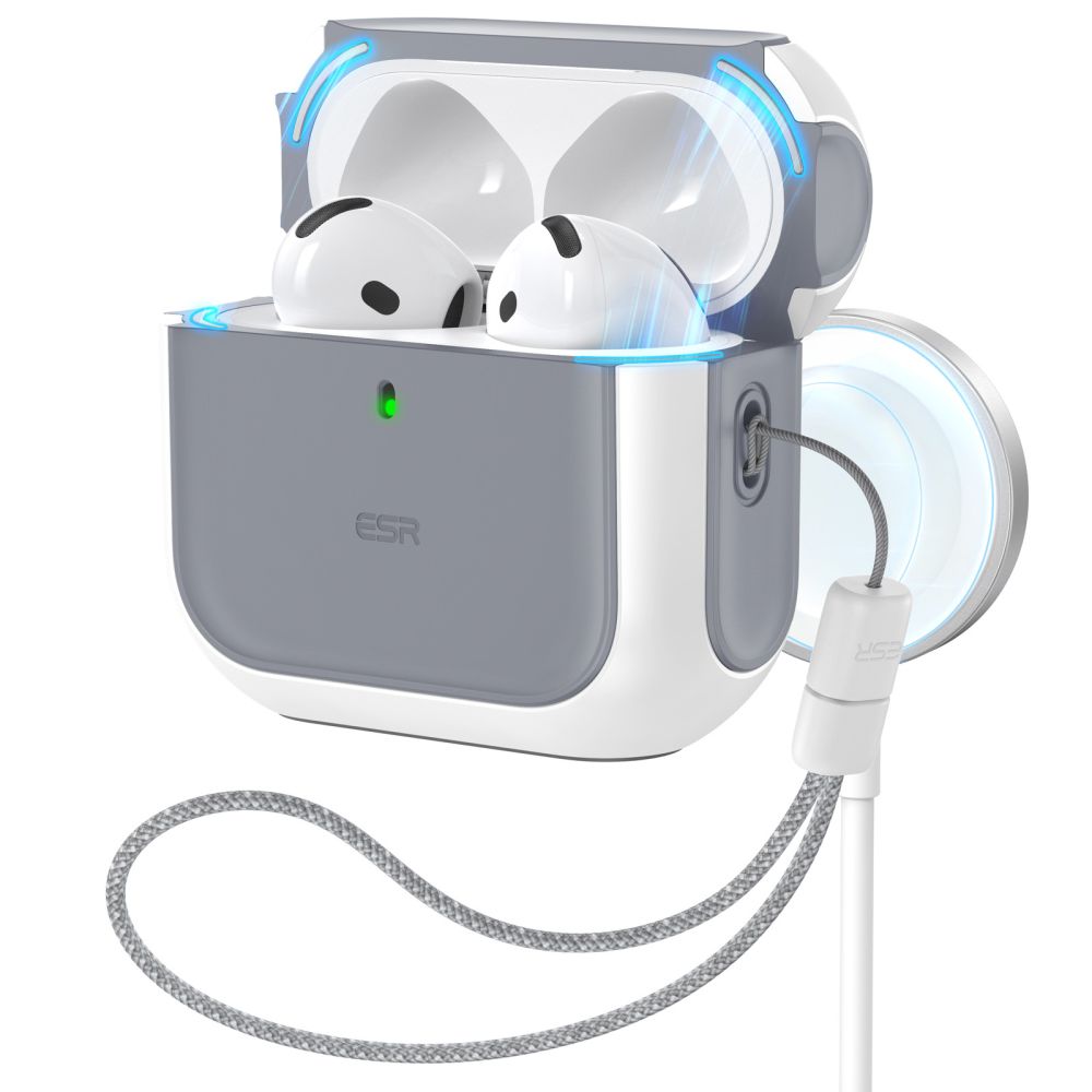 Dėklas ESR Orbit HaloLock MagSafe, skirtas Apple AirPods 4 - baltas -- AirPods 4
