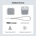 Dėklas ESR Orbit HaloLock MagSafe, skirtas Apple AirPods 4 - baltas -- AirPods 4
