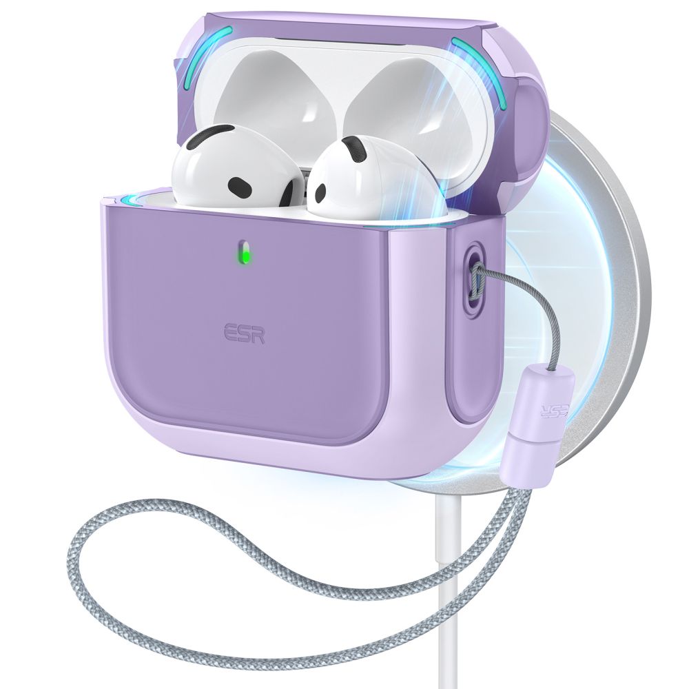 Dėklas ESR Orbit HaloLock MagSafe, skirtas Apple AirPods 4 - violetinis -- AirPods 4