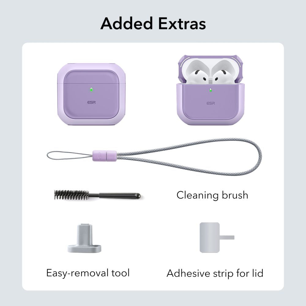 Dėklas ESR Orbit HaloLock MagSafe, skirtas Apple AirPods 4 - violetinis -- AirPods 4