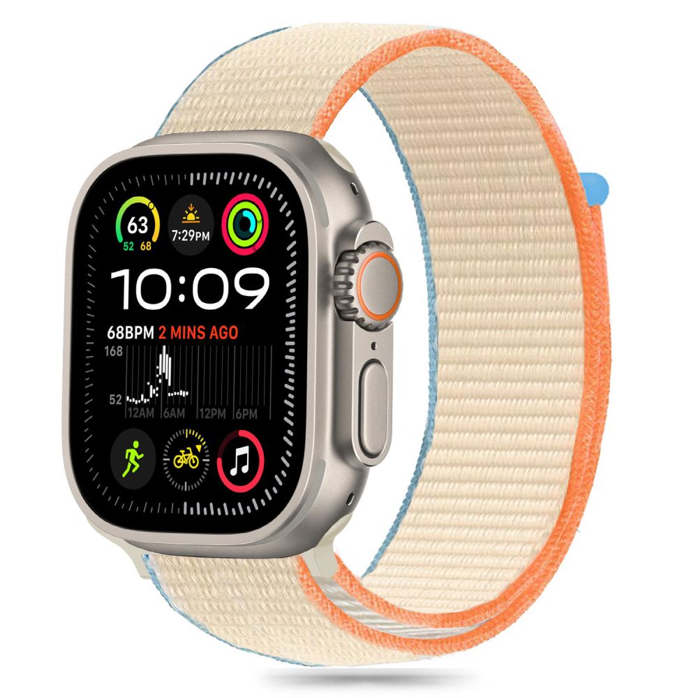 Tech-Protect Nylon dirželis Apple Watch 6 / 7 / 8 / 9 / 10 / SE / Ultra 1 / 2 (44 / 45 / 46 / 49 MM) - smėlio spalvos --...