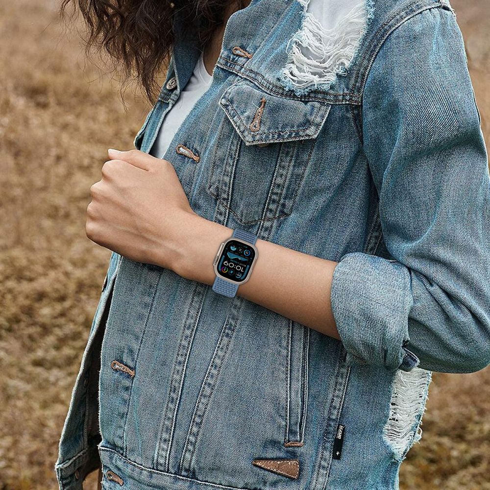 Tech-Protect Nylon dirželis Apple Watch 6 / 7 / 8 / 9 / 10 / SE / Ultra 1 / 2 (44 / 45 / 46 / 49 MM) - smėlio spalvos --...