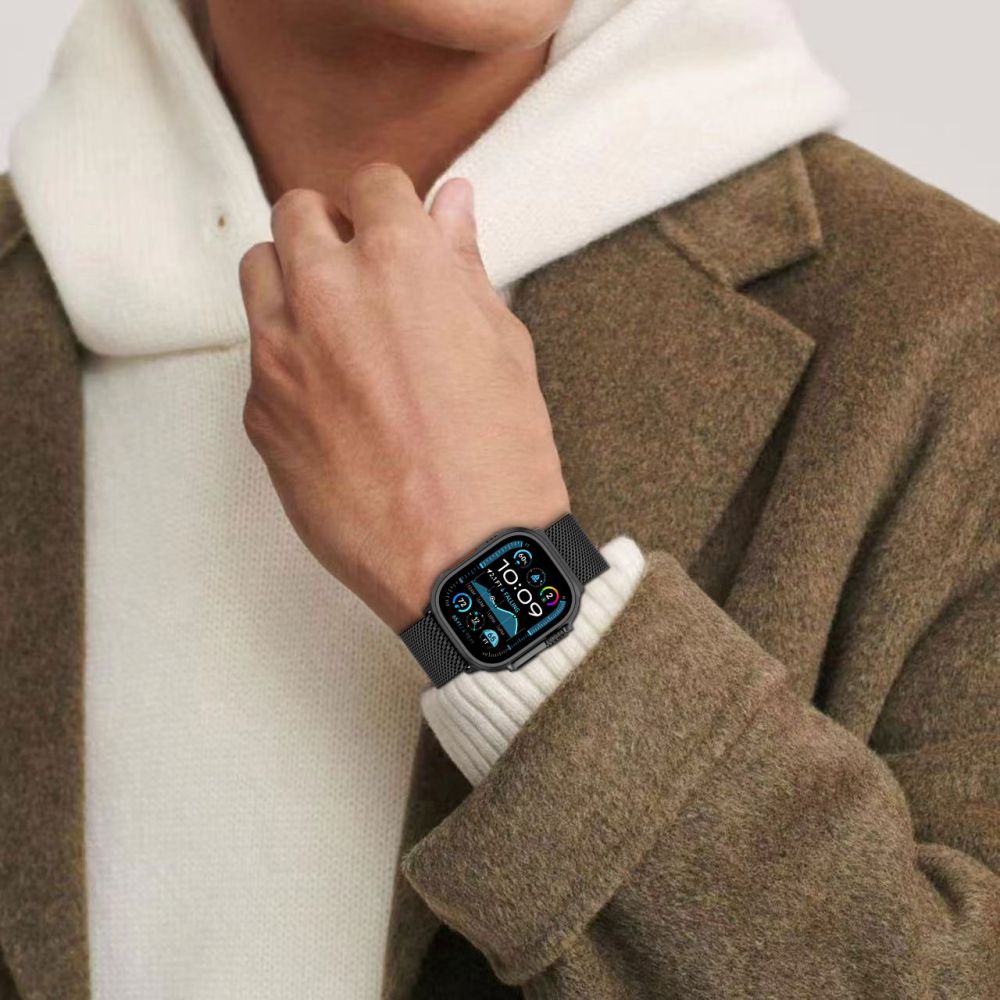 Tech-Protect Milano dirželis Apple Watch 6 / 7 / 8 / 9 / 10 / SE / Ultra 1 / 2 (44 / 45 / 46 / 49 MM) - juodas -- Apple...