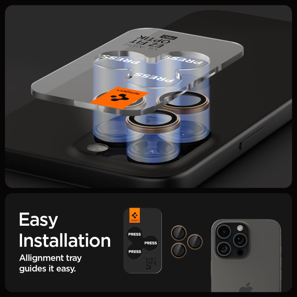 Spigen Optik Pro EZ FIT kameros apsauga 2 vnt. iPhone 16 Pro/Pro Max – ruda