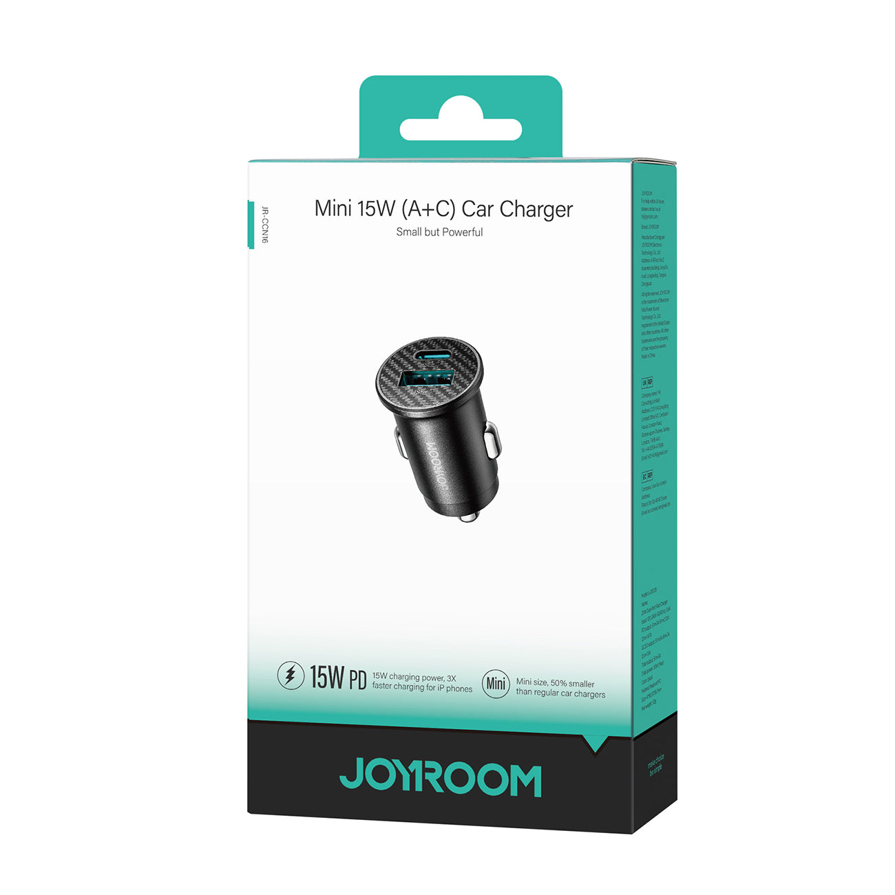 Joyroom JR-CCN16 Mini 15W automobilinis įkroviklis - juodas