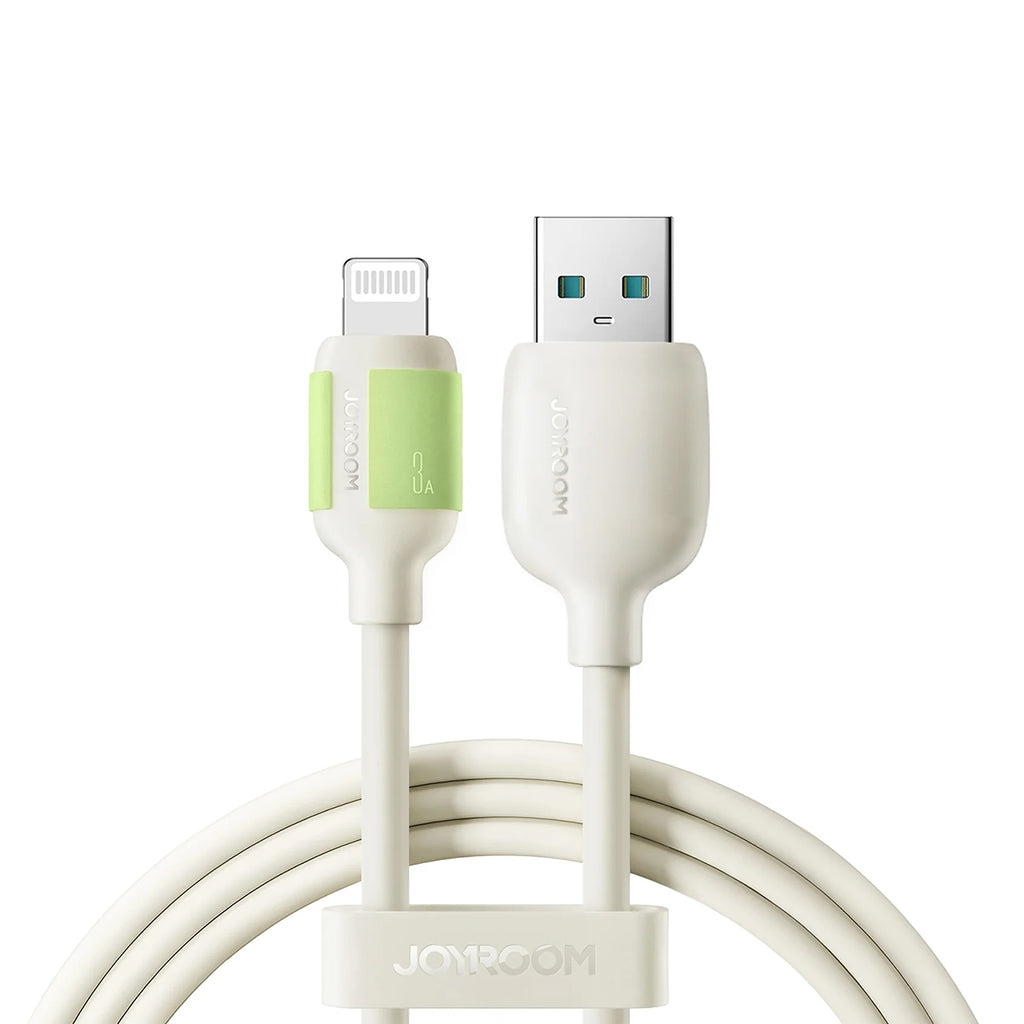 Joyroom S-A53 3A USB-A - Lightning laidas su fluorescenciniu antgaliu 1.2m - smėlinis