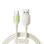 Joyroom S-A53 3A USB-A - USB-C laidas su fluorescenciniu antgaliu 1.2m - smėlinis