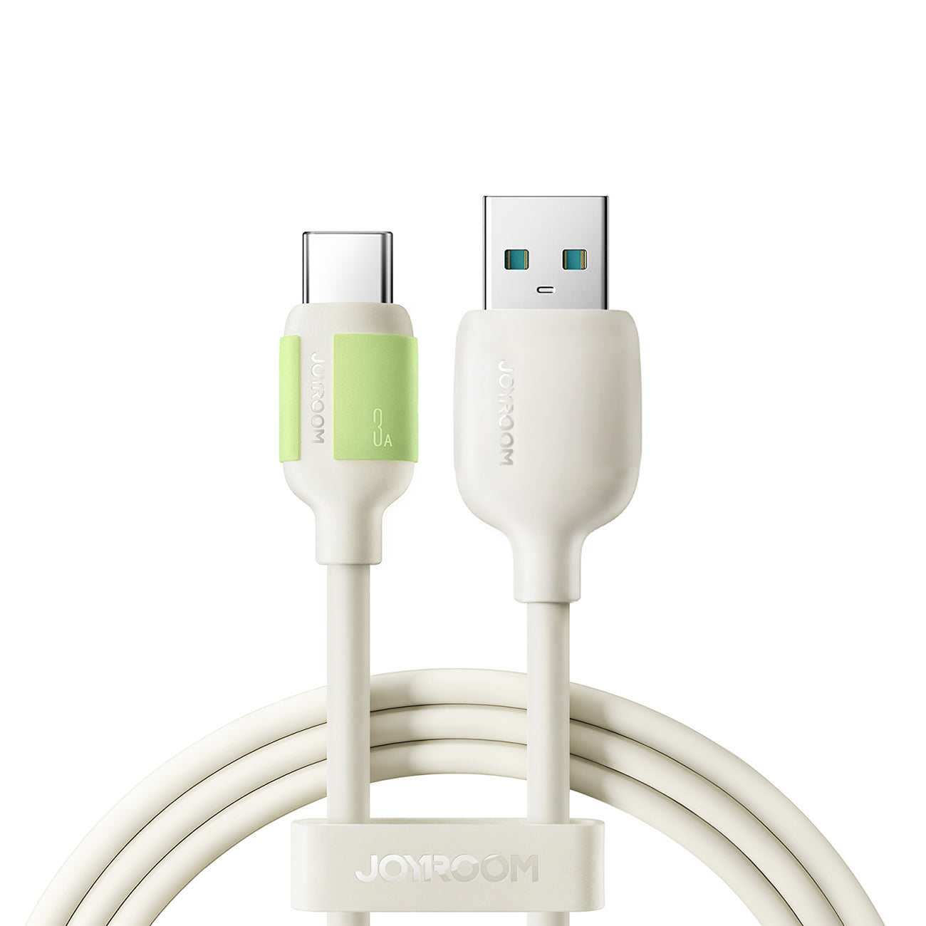 Joyroom S-A53 3A USB-A - USB-C laidas su fluorescenciniu antgaliu 1.2m - smėlinis