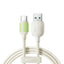 Joyroom S-A53 3A USB-A - USB-C laidas su fluorescenciniu antgaliu 1.2m - smėlinis