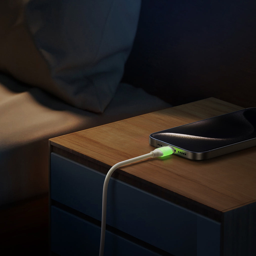 Joyroom S-A53 60W USB-C - USB-C laidas su fluorescenciniu antgaliu 1.2m - smėlinis