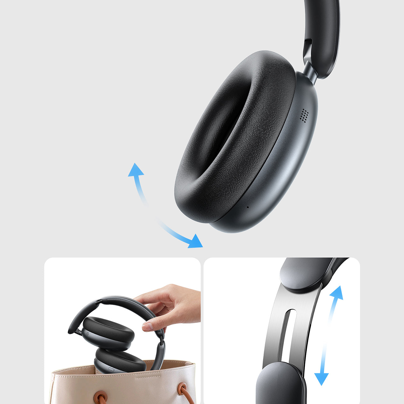 Joyroom J-Head serijos JR-JH1 belaidės ausinės su ANC Bluetooth - juodos