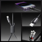 Joyroom S-A50 Unlimited Series 30W USB-C - Lightning laidas su magnetiniu organizatoriumi 1.2m - pilkas