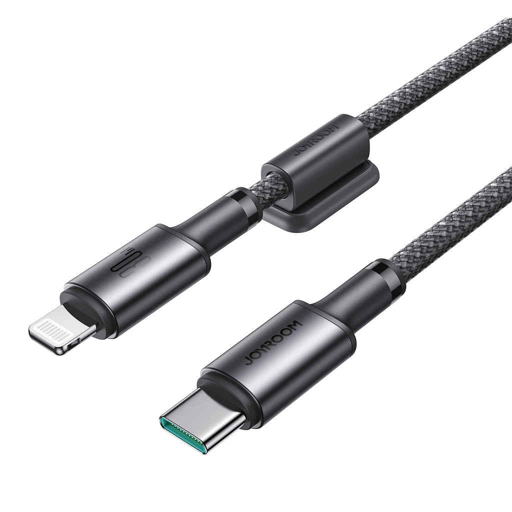 Joyroom S-A50 Unlimited Series 30W USB-C - Lightning laidas su magnetiniu organizatoriumi 1.2m - pilkas