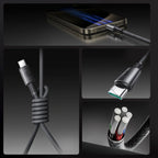 Joyroom S-A50 Unlimited Series 60W USB-C - USB-C laidas su magnetiniu organizatoriumi 1.2m - pilkas -- Cell phone cables
