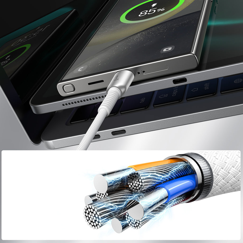 Joyroom S-A51 Cutting-Edge Series 3A USB-A - USB-C laidas 1.2m - šviesiai pilkas