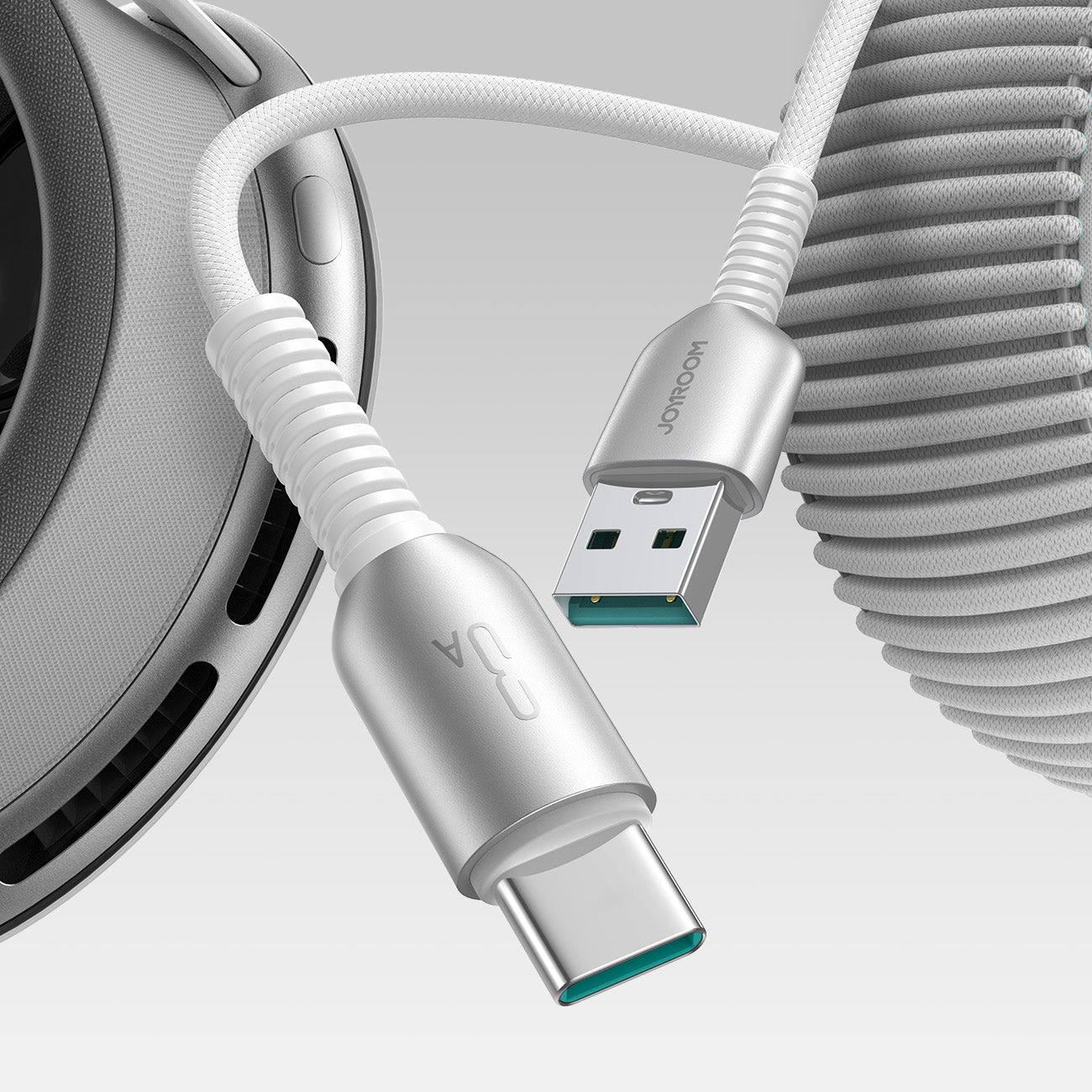 Joyroom S-A51 Cutting-Edge Series 3A USB-A - USB-C laidas 1.2m - šviesiai pilkas
