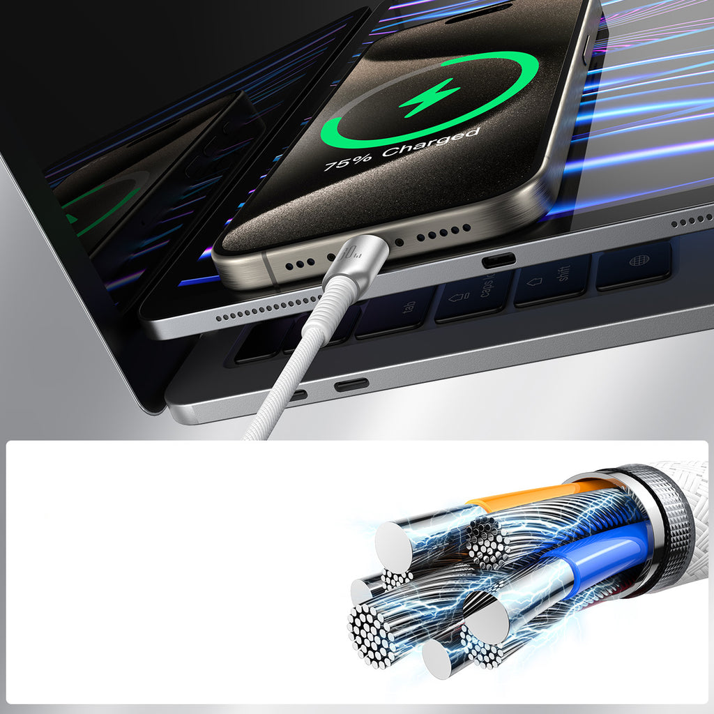 Joyroom S-A51 Cutting-Edge Series 60W USB-C - USB-C laidas 1.2m - šviesiai pilkas