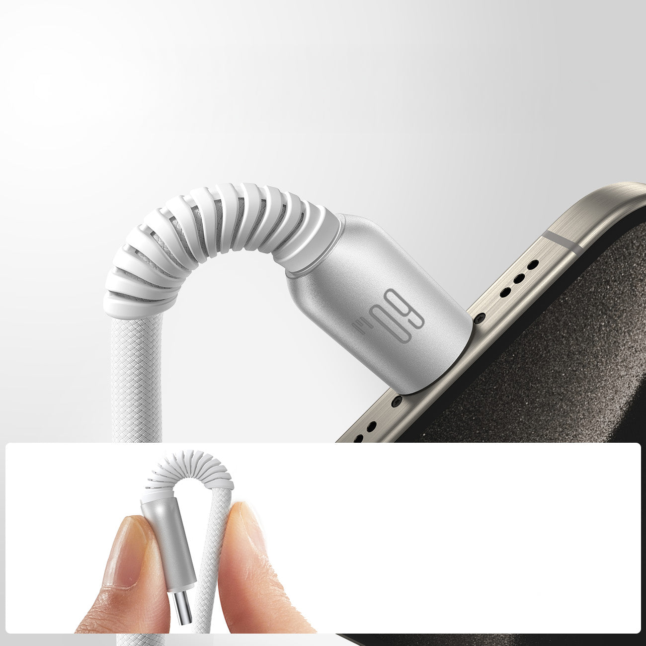 Joyroom S-A51 Cutting-Edge Series 60W USB-C - USB-C laidas 1.2m - šviesiai pilkas