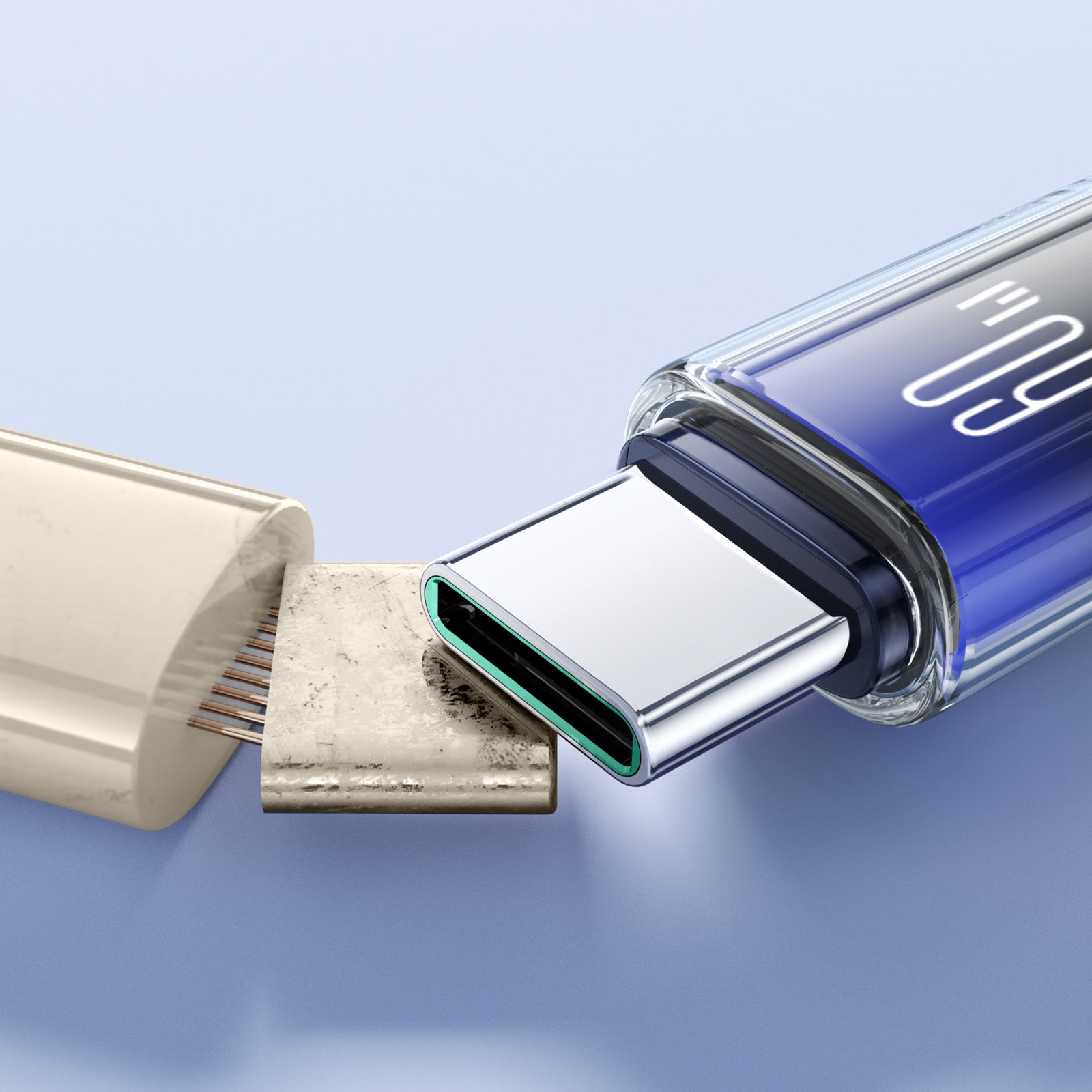 Joyroom S-A42 Crystal-Clear Series 60W USB-C - USB-C laidas 1.2m - juodas