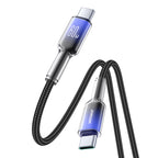 Joyroom S-A42 Crystal-Clear Series 60W USB-C - USB-C laidas 1.2m - juodas