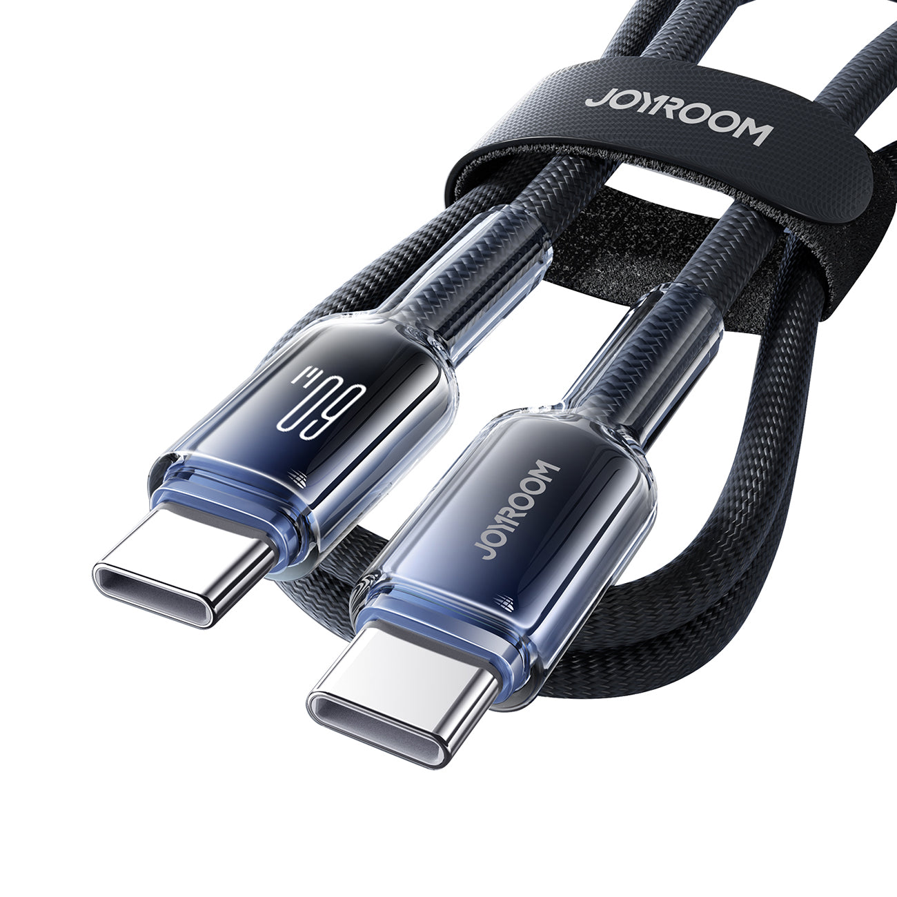 Joyroom S-A42 Crystal-Clear Series 60W USB-C - USB-C laidas 1.2m - juodas