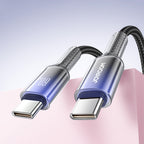 Joyroom S-A42 Crystal-Clear Series 60W USB-C - USB-C laidas 1.2m - juodas
