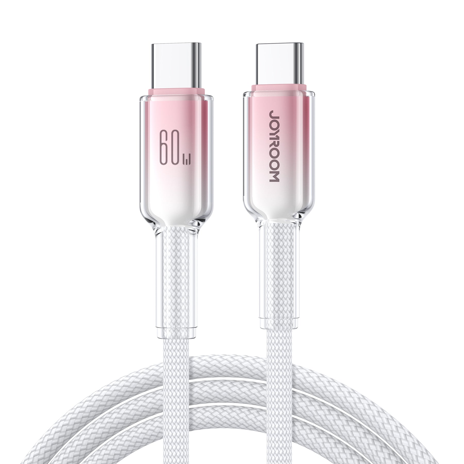 Joyroom S-A42 Crystal-Clear Series 60W USB-C - USB-C laidas 1.2m - baltas