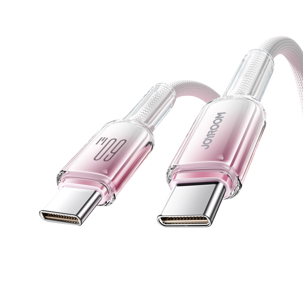Joyroom S-A42 Crystal-Clear Series 60W USB-C - USB-C laidas 1.2m - baltas