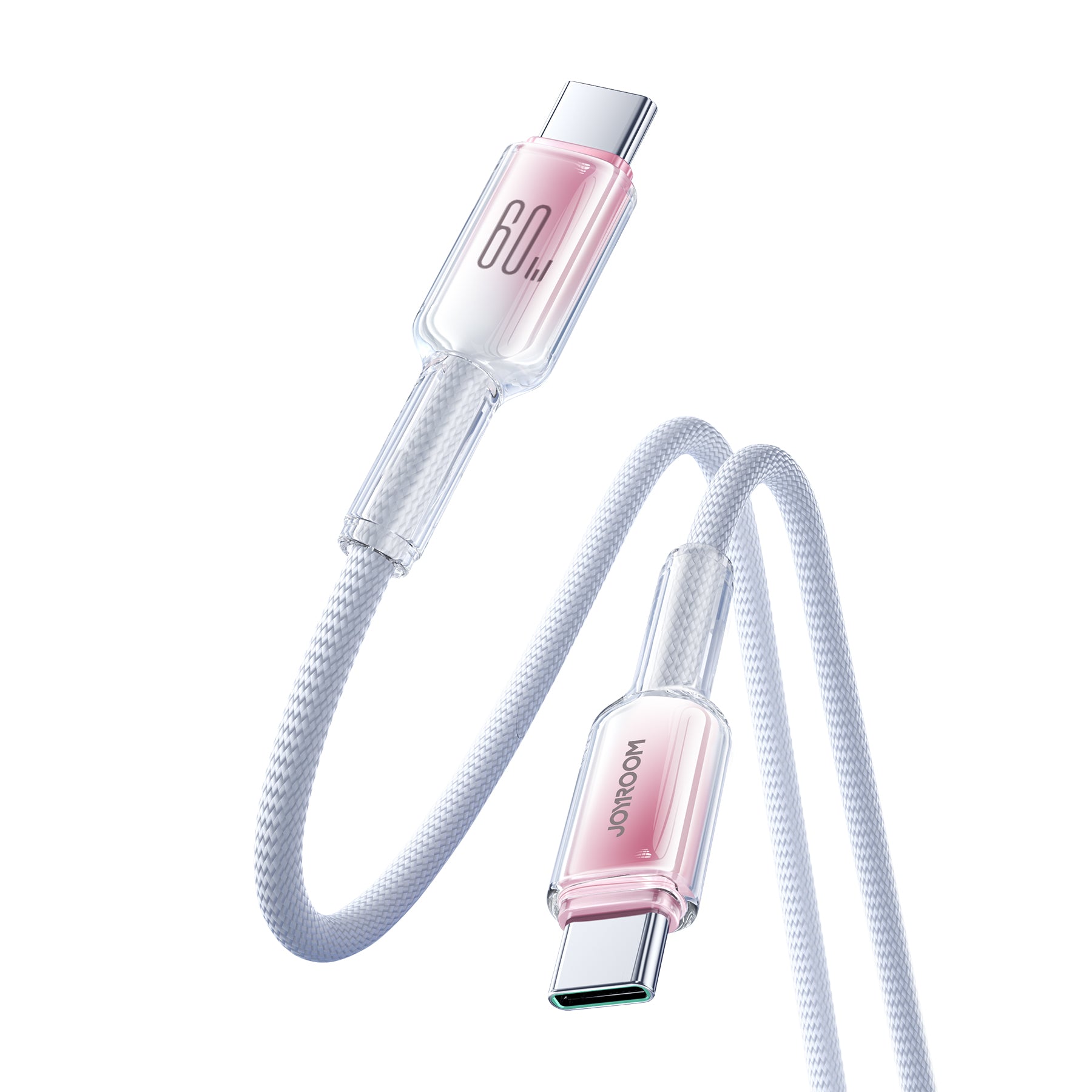 Joyroom S-A42 Crystal-Clear Series 60W USB-C - USB-C laidas 1.2m - baltas