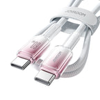 Joyroom S-A42 Crystal-Clear Series 60W USB-C - USB-C laidas 1.2m - baltas